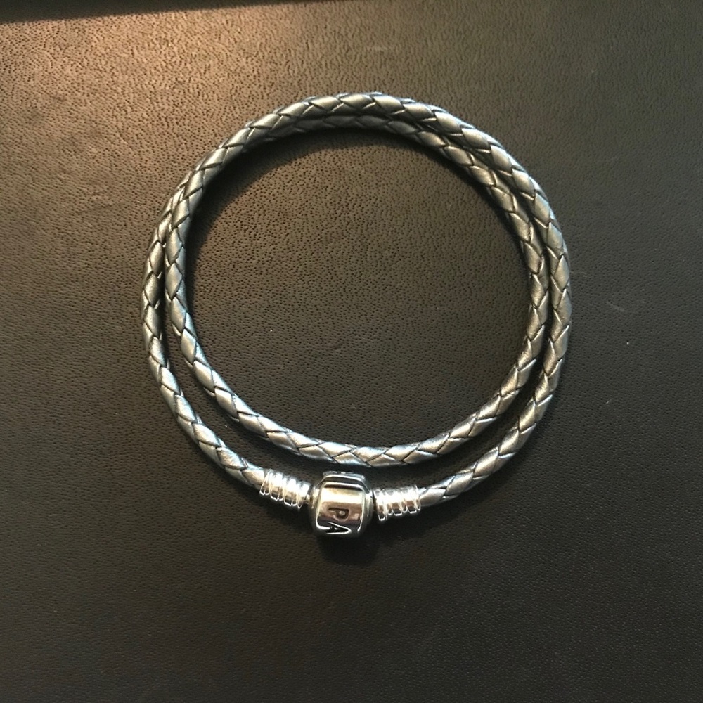Pandora Gray Leather Bracelet
